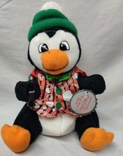VTG Collectible Coca Cola Penguin In Logo Vest Hat 0205 Bean Bag Plush 1999