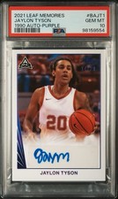 JAYLON TYSON Auto - 2021 Leaf Memories 1990 Autograph - 1st-Year Rookie PSA 10