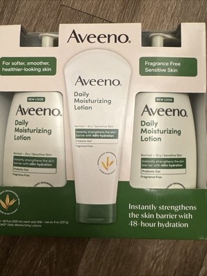Aveeno Daily Moisturizer Body Lotion for Dry Skin 18 fl oz Pack Of 2