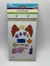 Vintage Collage Cricut Cuttlebug Embossing Folder Die Cut Set New on Card 2010