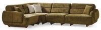 Ecksofa GrüN Farbe Moderner Stil Holzbeine Weiche Armlehnen Holzrahmen