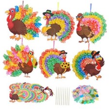 12 Pack Thanksgiving Turkey Crafts Kit for Kids Make You Own Turkey 12 Turkey