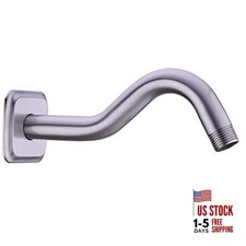 Angled Shower Arm with Flange, 8-Inches Curved Stainless Steel Brushed Nickel
