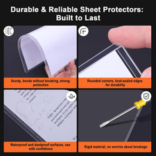 5 Pack 8.5" x 11" Rigid Print Protectors Clear Hard Plastic Sheet Protectors ...