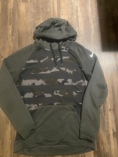Nike Hoodie Mens M Green Camo Dri-FIT Pullover Athletic Sweatshirt