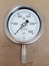 4" McDaniel Controls GQ9/16HPM All SS Pressure Gauge 15,000 PSI