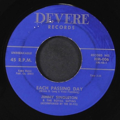 JIMMY SINGLETON: each passing day / sally DEVERE 7'' Single 45 RPM