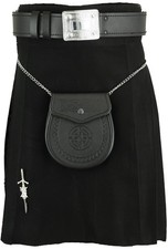 Scottish Men's Handmade Traditional Highland Skirt Dress Kilt Tartan Buckle, Bel