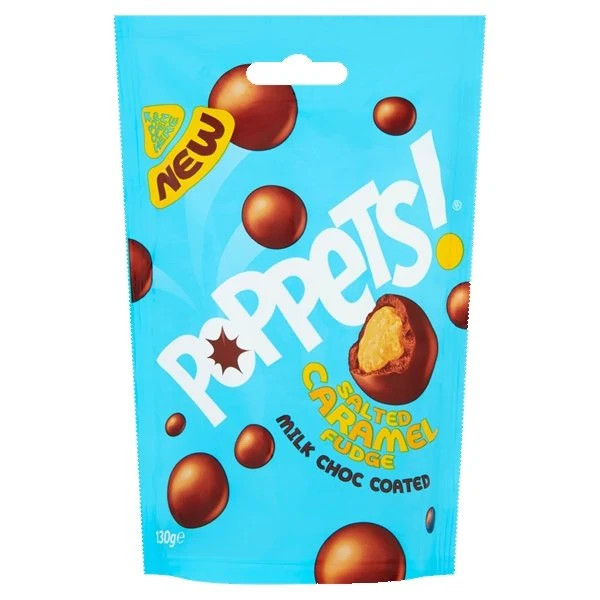 Poppets Salted Caramel Fudge Sharing Pouch 120g