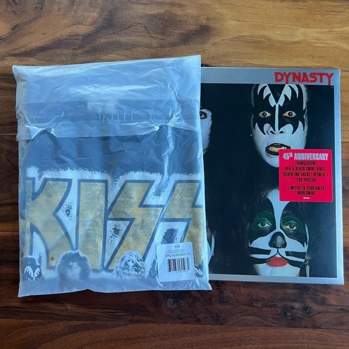 KISS Dynasty 45th Anniversary Vinyl/T-Shirt (L) Bundle (NM/VG+) SEALED