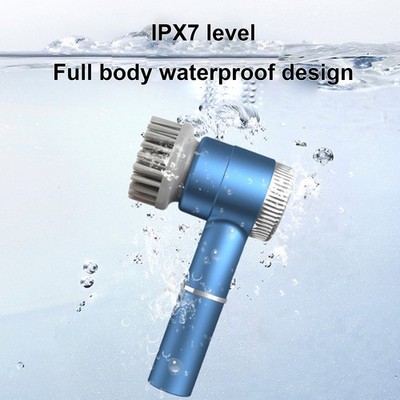 Electric Cleaning Brush With 5 Replaceable Brush Heads 3 Speed Settings IPX7 SET