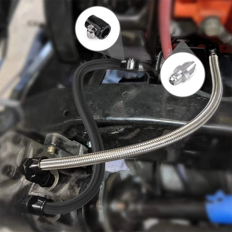 25Inch 6AN Power Steering Pump Hose Kit For Chevy C10 LS Swap Connects - Image 2 of 4