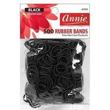 Annie Rubber Bands Asst Size 500Ct Black