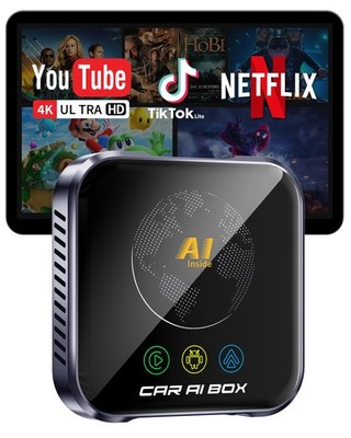 Wireless CarPlay Adapter Magic AI Box Tech Gray AIBOX Plug Play Netflix Fast