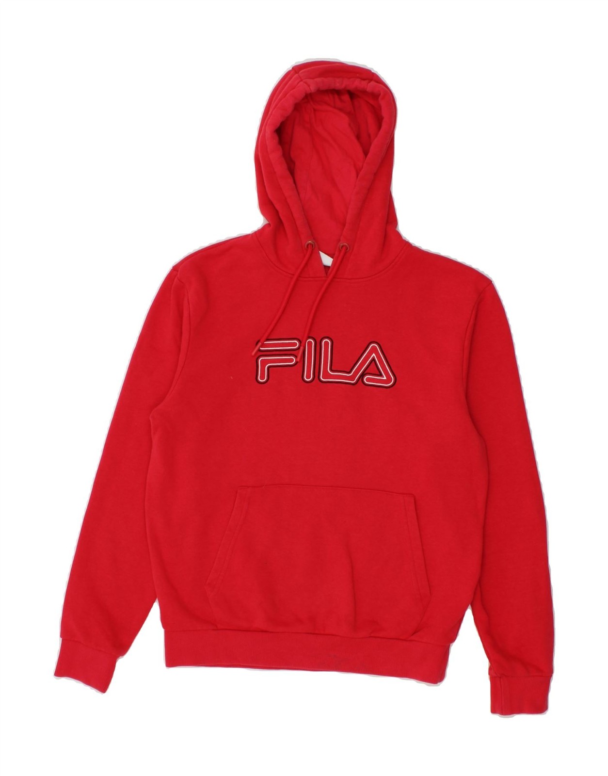 FILA maglione donna oversize grafica con cappuccio UK 6 XS rosso cotone DW01