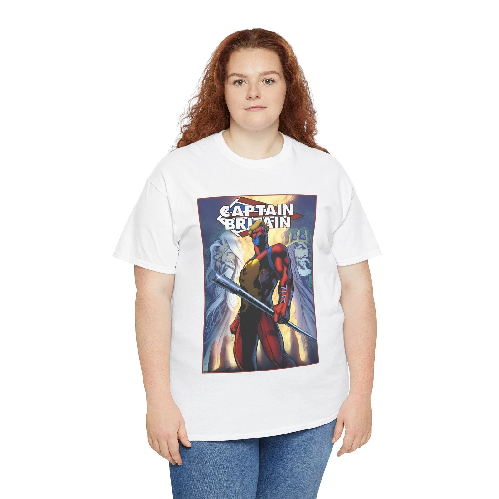 Captain Britain T-Shirt - Alan Davis Art - Excalibur Leader - Marvel Comics