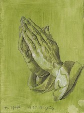 SCHIESTL (*1869) nach DÜRER (*1471), Betende Hände,  1890, Feder Historismus