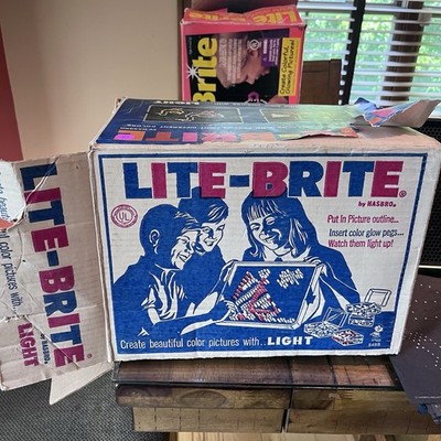 Vintage Lite Brite, Hasbro 1967, Light Bright, Original Pegs, Works Extra  Sheets - Main Image