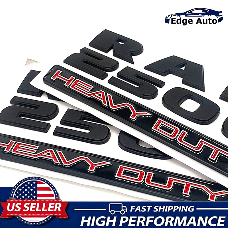 2Pcs Front Door Emblems Badges For 2013-2018 RAM 2500 HEAVY DUTY Matte Black
