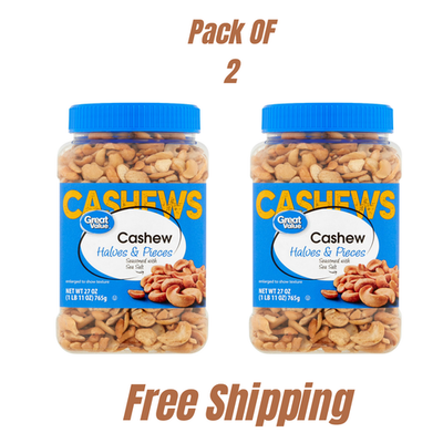 #ad Great Value Cashew Halves amp; Pieces 27 oz PACK OF 2 Free Shipping $10.39