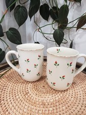 2 Vintage Otagiri Cream White Red Rose Coffee...