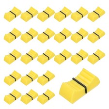 24Pcs Mixer Slider Fader Knobs Potentiometer Caps Fit Hole 4x0.9mm Yellow Black
