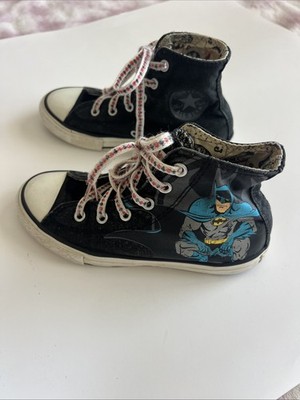 Converse All Star Joker Batman Hi Top Skate Shoes Black DC Comics Boys Size 13