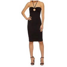 NWT Susana Monaco Large Keyhole Halter Black Dress $188 MSRP