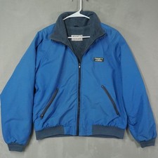 Vintage LL Bean Warm-Up Jacket Mens Large Blue Fleece Lined