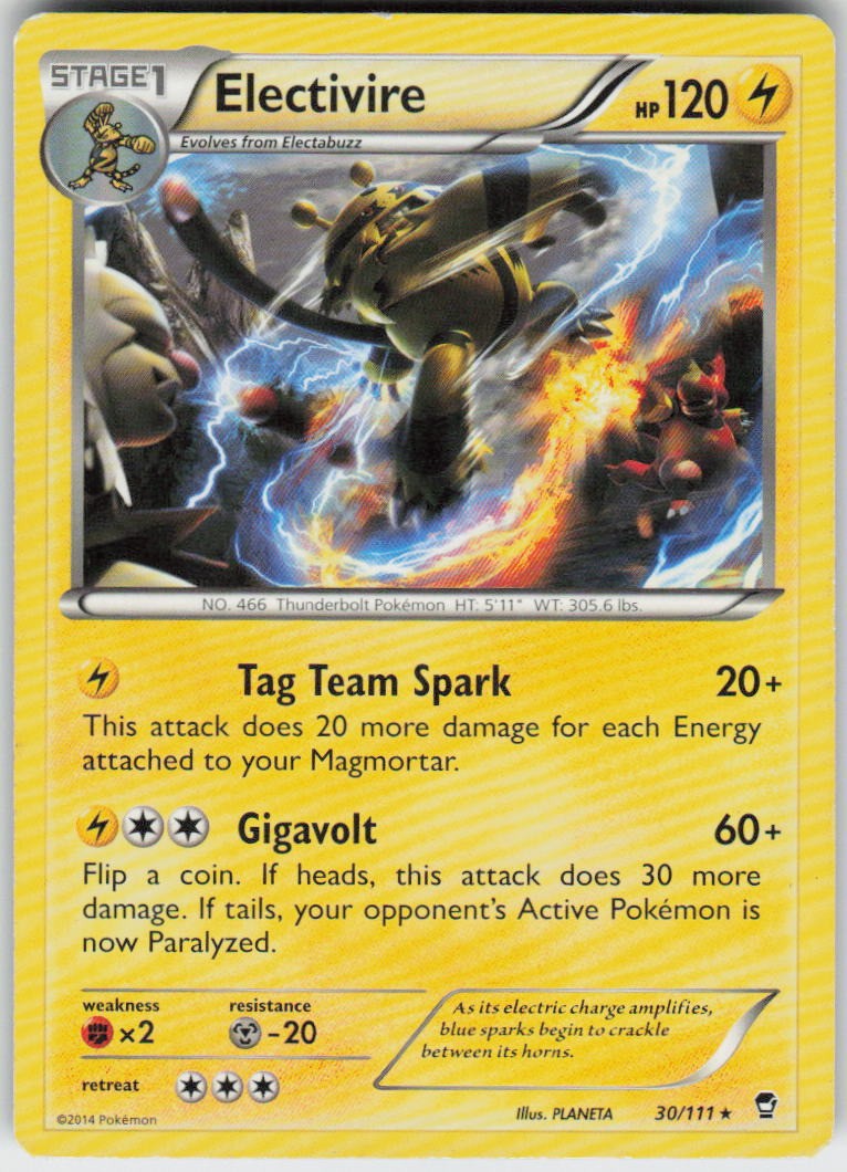 ELECTIVIRE 30/111 FURIOUS FISTS POKEMON RARE MP