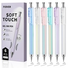 Pens, 6 Pcs 0.5mm Quick Dry Black Ink Pens, Fine Point Smooth Writing Pens, R...