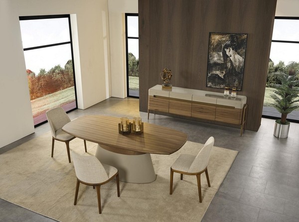 Komplette Essecke Essgruppe Esstisch Set 8Tlg Esszimmer Braun Holz Neu-image