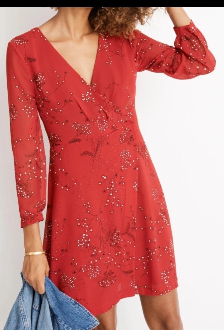 NWT Madewell J Crew Sz. 10 Hazelwood Wrap-Front Mini Dress in Windswept Floral