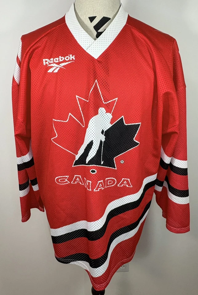 Camiseta deportiva de hockey del equipo de Canadá Reebok Tackla para hombre de colección roja talla XL Juniors 1995 Foto 3 de 4