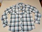 Reclaim Western Pearl Snap Shirt Mens XL Button Up Blue/Gray Plaid Pockets - NEW