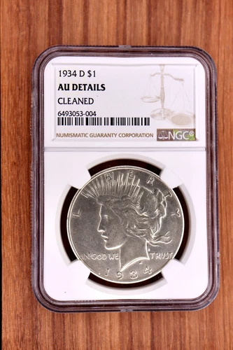 1934 D Peace  Silver Dollar $1 NGC AU  Great Date! #1BC