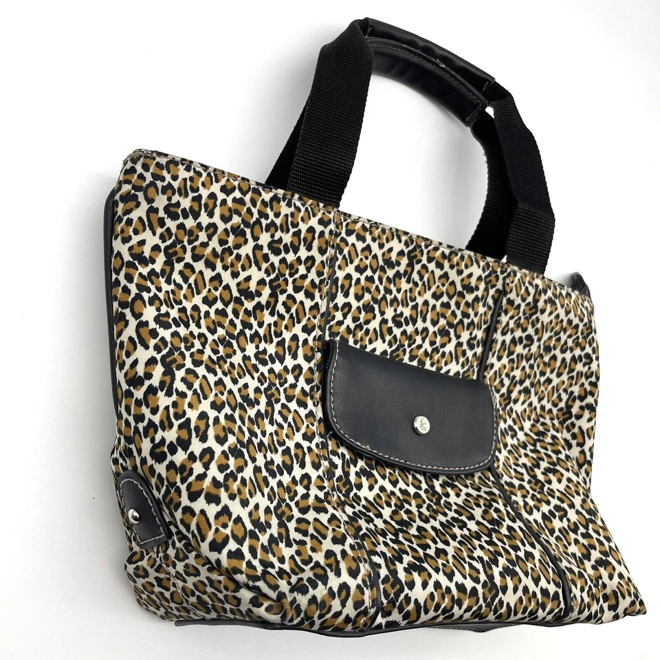 Cartera de Mano Vintage Años 90 Y2K Liz Claiborne Estampado de Leopardo Doble Asa 12" x 7.5" Foto 2 de 4