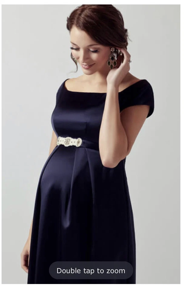 TIFFANY ROSE MATERNITY ARIA GOWN Midnight Blue Size 2 With Aurelia Vintage Sash - Image 2 of 4