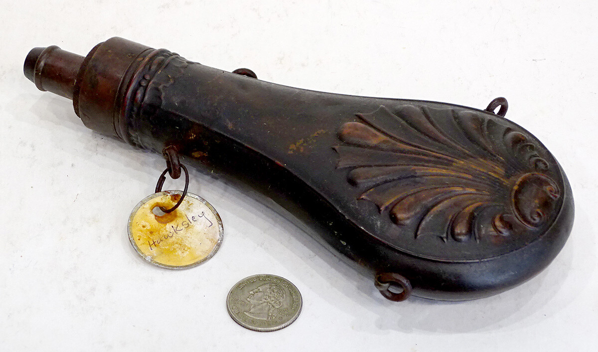 小物 Antique l Hunger ANTIQUE Hawksley CIVIL WAR / HUNTING Brass Copper BLACK POWDER