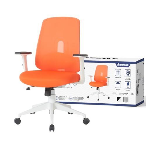 Palette Ergonomic Mesh Office Chair, Breathable Office Computer Desk Orange