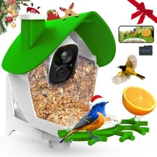  MON - Smart Bird Feeder with Camera, 2K Camera Bird Feeder for Outside Green