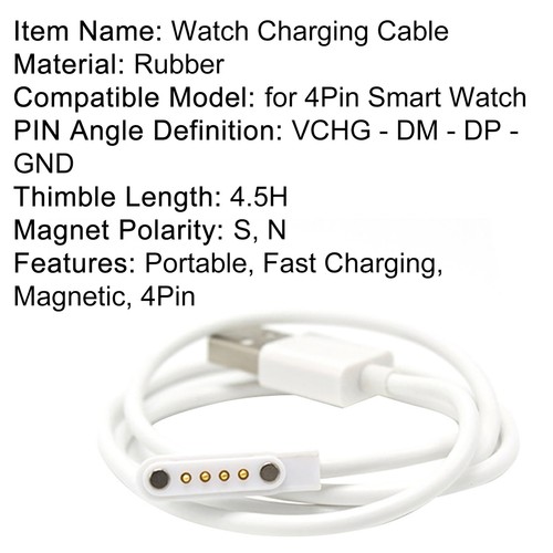 Charging Cable Lightweight Bendable Usb Charger Forfor 4pin Smart Watch Usb - Zdjęcie 4 z 8