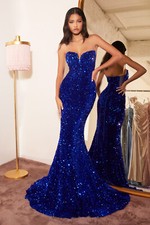 Authentic Cinderella CH151-Color:Royal Blue-Size L- Prom Dress