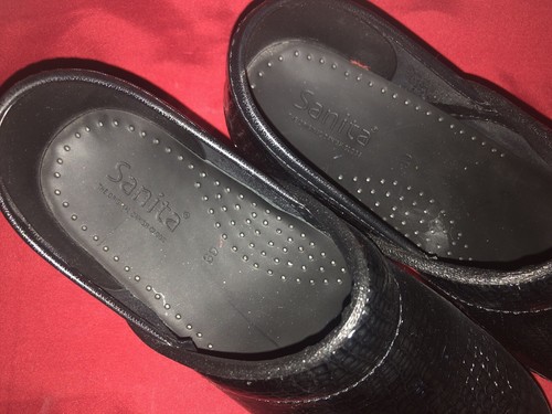 Sanita Clogs schwarz Lack Kroko Größe EU 39, US 8 1/2 Authentic Danish Clogs - Bild 4 von 5