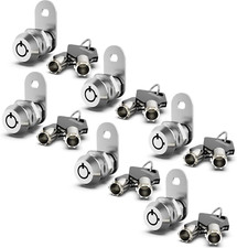 6 Pack Chrome Cam Locks - Keyed Alike, 5/8" RV Storage Lock Set for Compartment