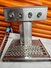 Glastender BT4SSR 4Faucet Stainless Tee Tower w/Drain Pan