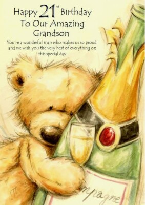Cherry Orchard Biglietto di auguri di buon compleanno con scritta Most Amazing Grandson, colore: Rosso Mcclaren