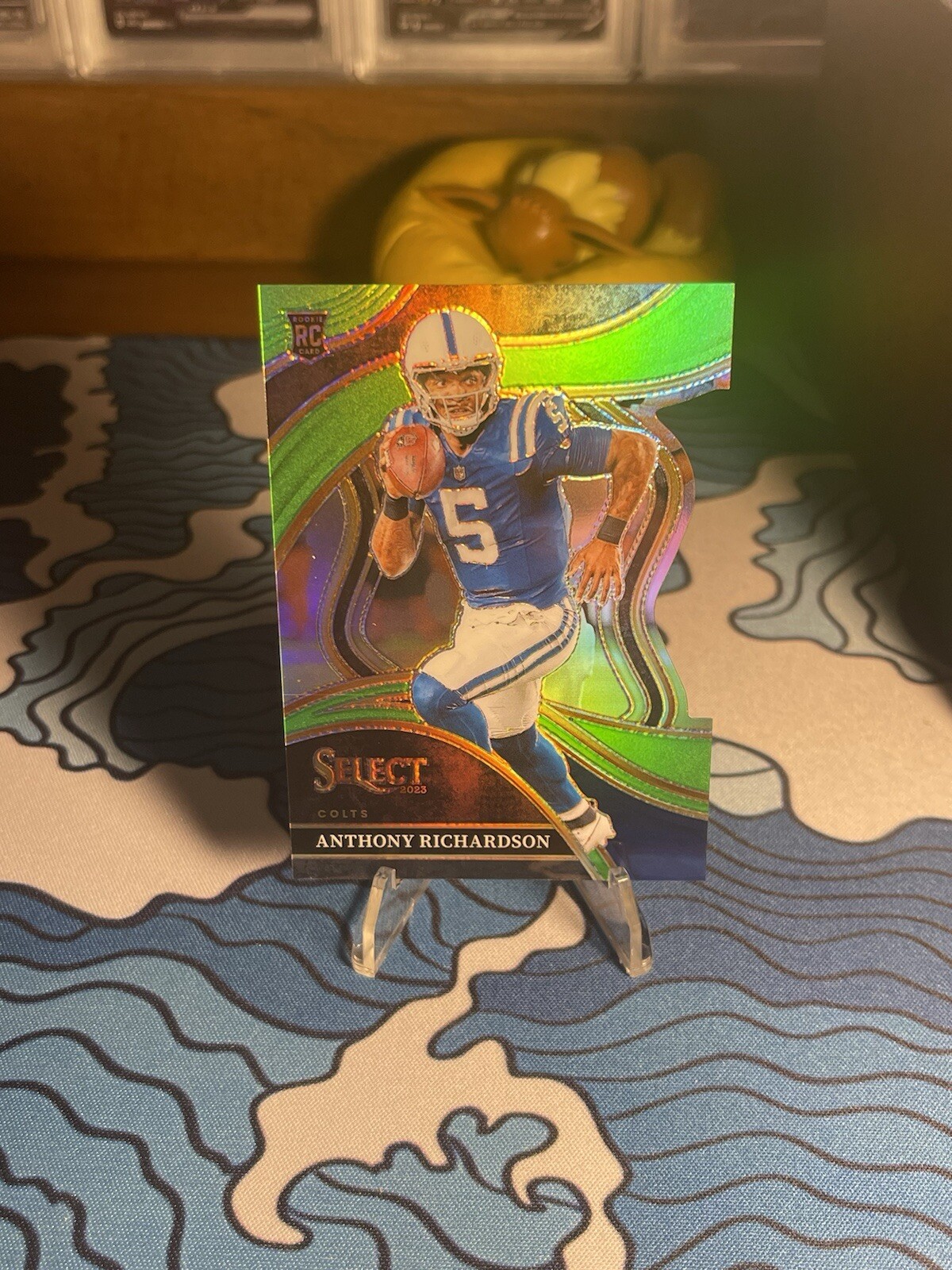 2023 Select Anthony Richardson Club Level Neon Green Prizm Die-cut #/499 RC #297
