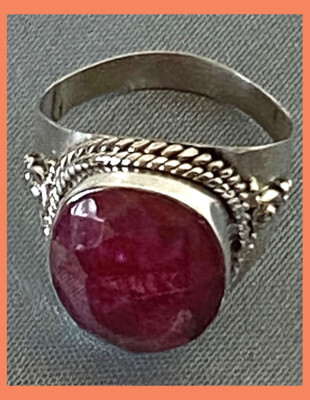 55Carat Natural Indian Ruby Ring In 925 Sterling Silver - July Birthstone Prong Setting, Sizes 4-13