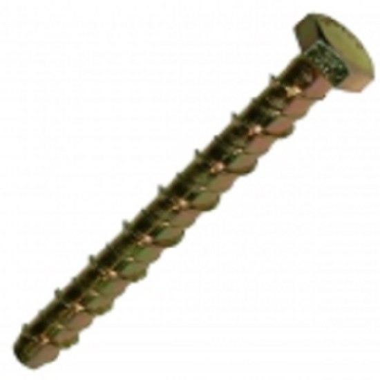M12 x 130mm Concrete Fixing Hex Thunderbolt YZP Bolts Pack of 40